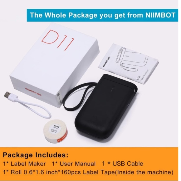 NIIMBOT Label Maker Machine D11 Label Printer Portable Wireless Connection - Picture 2 of 7